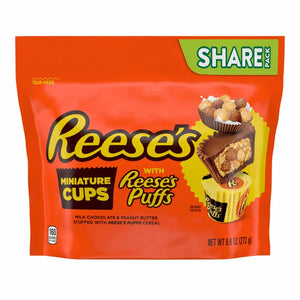 Reese's Milk Chocolate Stuffed W/ Reese Puffs Stand Up Bag 9.6oz - Sweets and Geeks
