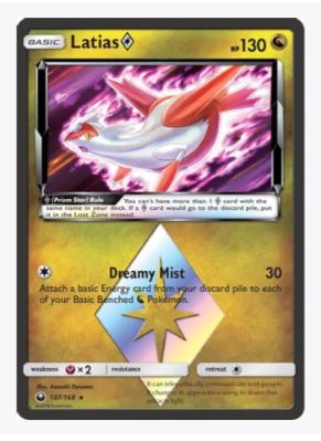 Latias Prism Star SM - Celestial Storm # 107/168 - Sweets and Geeks