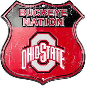 Ohio State Buckeyes Metal Shield Sign 11"x11" - Sweets and Geeks