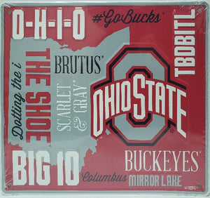 Ohio State Buckeyes Metal Fan Sign - Sweets and Geeks