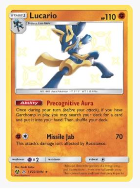 Lucario Hidden Fates: Shiny Vault # SV22/SV94 - Sweets and Geeks