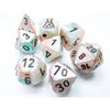 Lustrous Sea Shell/Black Luminary Polyhedral Lab Dice Tube (7 Dice) - Sweets and Geeks