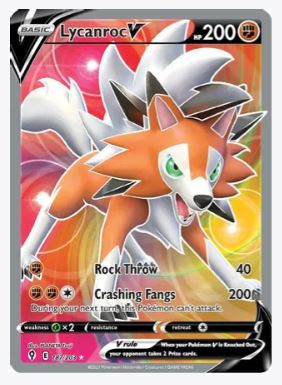 Lycanroc V (Full Art) SWSH07: Evolving Skies	# 187/203 - Sweets and Geeks