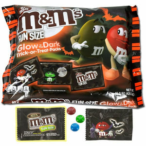 M&M's Glow In Dark Milk Choc Fun Size 15oz Bag - Sweets and Geeks