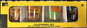 MTV Junk Food Logos 4pc 1.5oz Mini Glass Set 4x1 - Sweets and Geeks