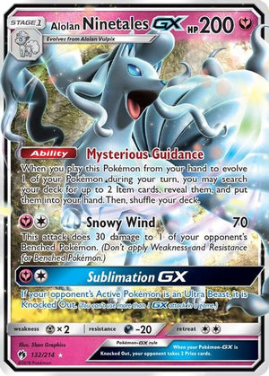 Alolan Ninetales GX -SM - Lost Thunder Card # 132/214 - Sweets and Geeks