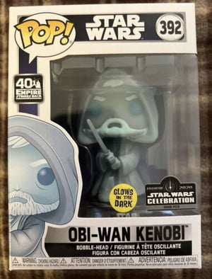Funko Pop! Star Wars - Obi-Wan Kenobi (Glow in the Dark) (2020 Anaheim Star Wars Celebration) #392 - Sweets and Geeks