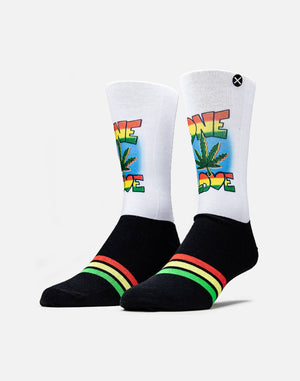 ONE LOVE AIRBRUSH SUBLIMATION CREW SOCKS - Sweets and Geeks