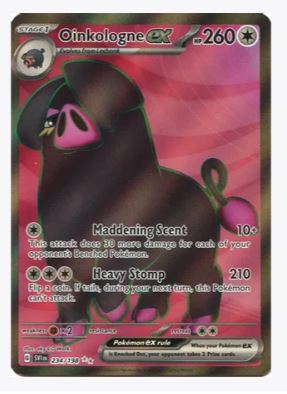 oinkologne pokemon card Oinkologne EX Full Art Rare Scarlet & Violet Base 234/198, NM Pokemon main image 0