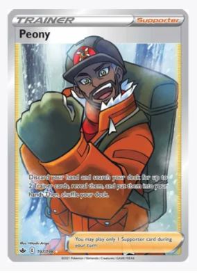 Peony (Full Art) SWSH06: Chilling Reign	# 197/198 - Sweets and Geeks
