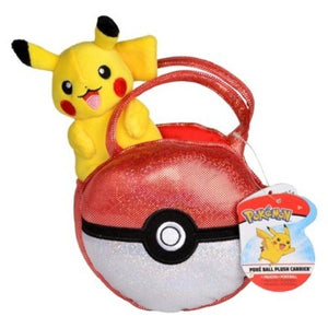 Pokemon Pikachu Poke Ball Plush Carrier Stuffed Animal Toy - Sweets and Geeks