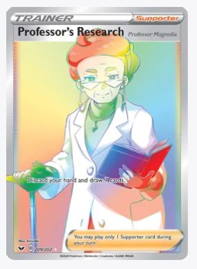 Professor's Research (Secret) SWSH01: Sword & Shield Base Set # 209/202 - Sweets and Geeks