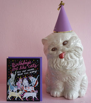 Birthday Cats Greeting Card - Sweets and Geeks