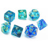 Chessex (27556): Polyhedral 7-Die Set: Nebula: Oceanic/Gold Luminary - Sweets and Geeks