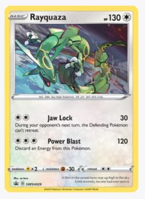 Rayquaza - SWSH029 SWSH: Sword & Shield Promo Cards # SWSH029 - Sweets and Geeks