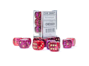 Chessex Gemini Translucent Red-Violet/Gold 16MM D6 Dice Block - Sweets and Geeks