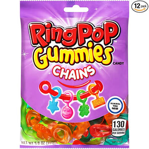 RING POP GUMMIES - GUMMY CHAINS PEG BAG 5oz - Sweets and Geeks