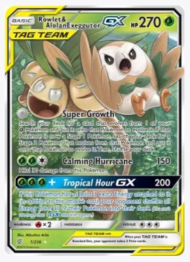 Rowlet & Alolan Exeggutor GX SM - Unified Minds # 1/236 - Sweets and Geeks