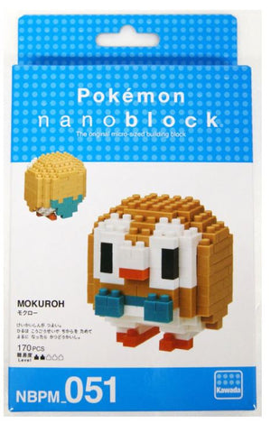 Kawada NBPM-051 nanoblock Pokemon Rowlet (Mokuroh) - Sweets and Geeks