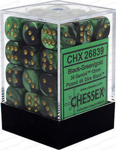 Chessex Gemini 12mm D6 Dice Block (36 Dice) - Sweets and Geeks