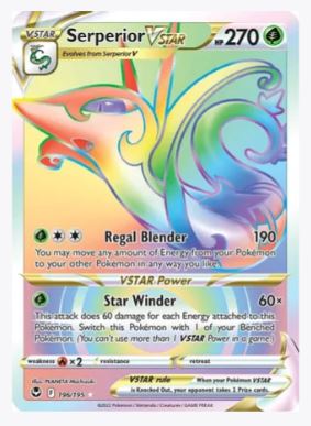 Serperior VSTAR (Secret) SWSH12: Silver Tempest	# 196/195 - Sweets and Geeks