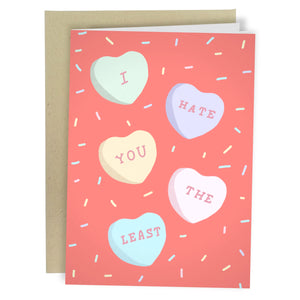 Hate you the Least Greeting Card - Sweets and Geeks