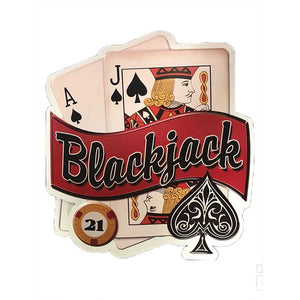 Blackjack Shaped Embssd MLT Sign - Sweets and Geeks