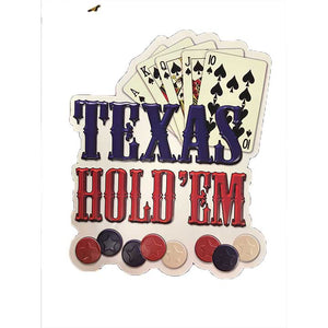 Hold 'Em Shaped Embossed MTL Sign - Sweets and Geeks