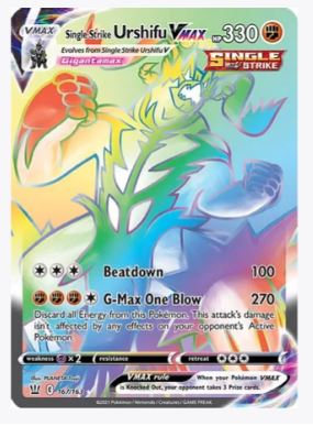 are single strike pokemon cards rare Single Strike Urshifu VMAX (Secret) SWSH05: Battle Styles # 167/163 – Sweets and Geeks