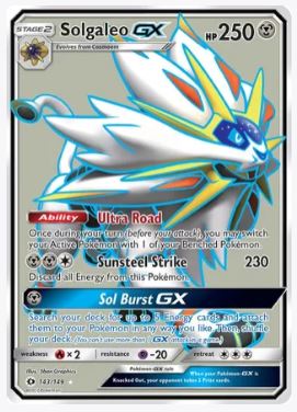 Solgaleo GX (Full Art) SM Base Set # 143/149 - Sweets and Geeks