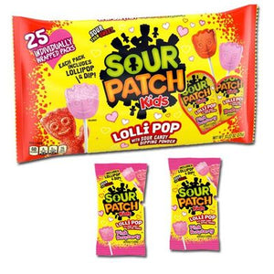 Sour Patch Valentine's Day Lollipops 25 Count - Sweets and Geeks