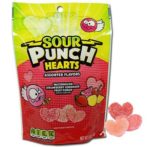 Sour Punch Valentine's Hearts 8oz - Sweets and Geeks