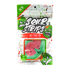Sour Strips - Watermelon 3.7oz Bag - Sweets and Geeks