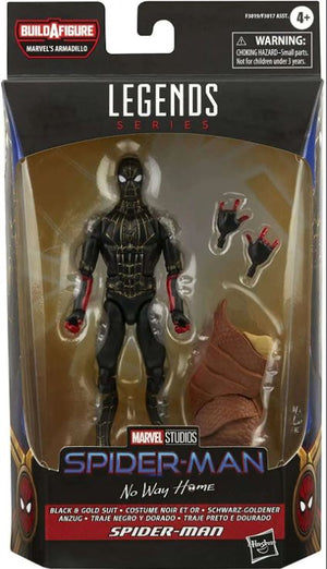 Spider-Man 3: No Way Home Marvel Legends Armadillo Series Black & Gold Suit Spider-Man Action Figure - Sweets and Geeks