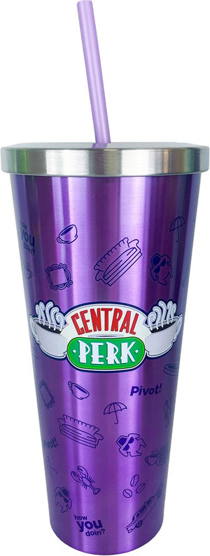 Central Perk 24 oz. Stainless Steel Cup with Straw - Sweets and Geeks