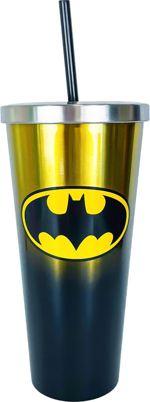 Batman Logo Cup w/Straw - Sweets and Geeks