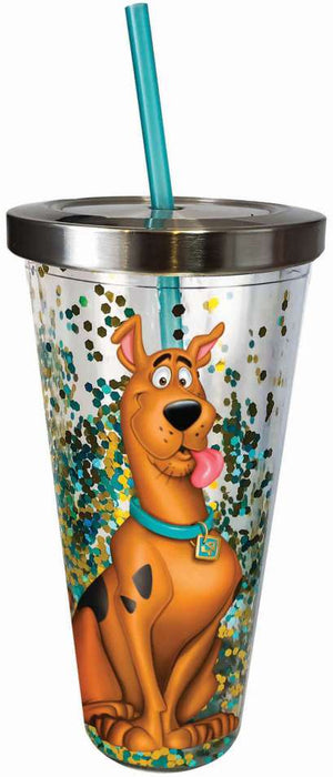 SCOOBY DOO GLITTER CUP W/STRAW - Sweets and Geeks