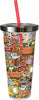 Friends Glitter Cup with Straw - Sweets and Geeks