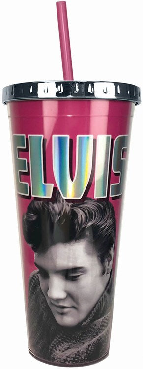 Elvis Foil Cup with Straw - Sweets and Geeks
