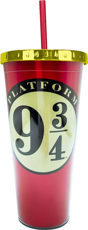 Harry Potter Platform 9-3/4 Foil Cup with Straw - Sweets and Geeks