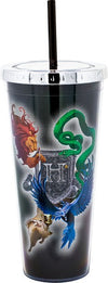 Hogwarts Foil Cup with Straw - Sweets and Geeks