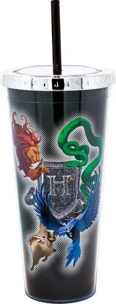 Hogwarts Foil Cup with Straw - Sweets and Geeks