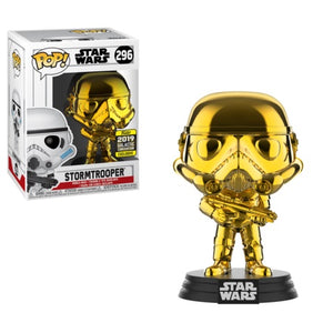 Funko Pop! Star Wars - Stormtrooper (Gold Chrome) (2019 Galactic Convention) #296 - Sweets and Geeks