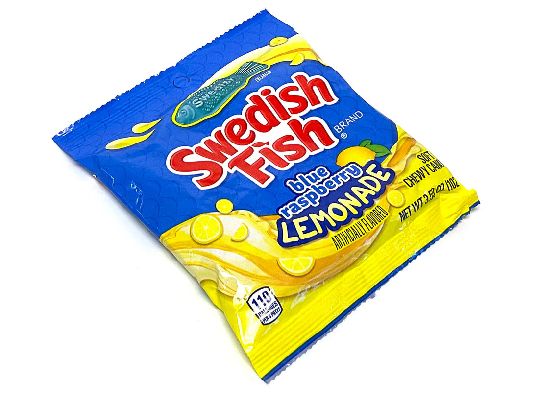 Swedish Fish Blue Raspberry Lemonade 3.5oz Peg Bag Sweets and Geeks Swedish Fish Blue Raspberry Lemonade 3.5oz Peg Bag Sweets and Geeks