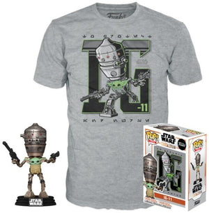Funko Pop Star Wars - The Mandalorian - IG-11 with The Child Pop and Shirt (Medium) - Sweets and Geeks