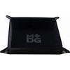 Velvet Folding Dice Tray with Leather Backing: 10 x 10 Black - Sweets and Geeks