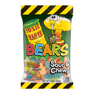 TOXIC WASTE Bears, Sour & Chewy, Assorted Flavors, 5 oz Peg bag - Sweets and Geeks