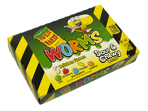 Toxic Waste Sour & Chewy Gummy Worms Theater Box 3oz - Sweets and Geeks