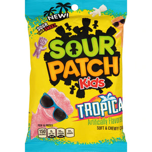 Sour Patch Kids Tropical 8oz Peg Bag - Sweets and Geeks