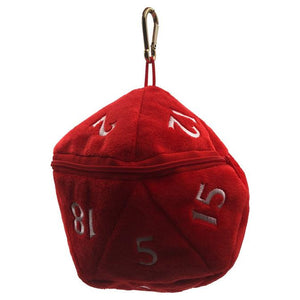 Red D20 Plush Dice Bag for Dungeons & Dragons - Sweets and Geeks